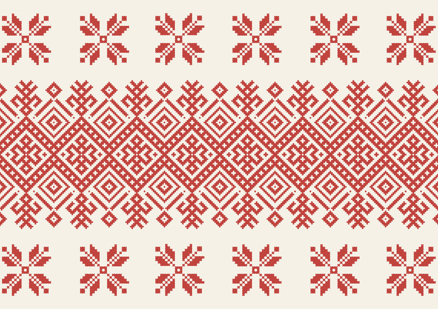 Padrão vermelho e branco