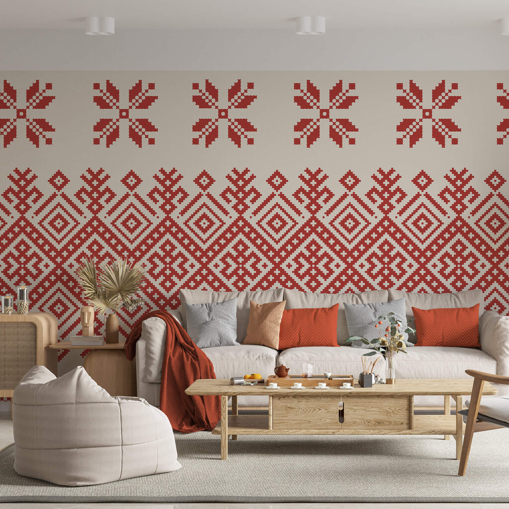 Padrão vermelho e branco Padrão vermelho e branco