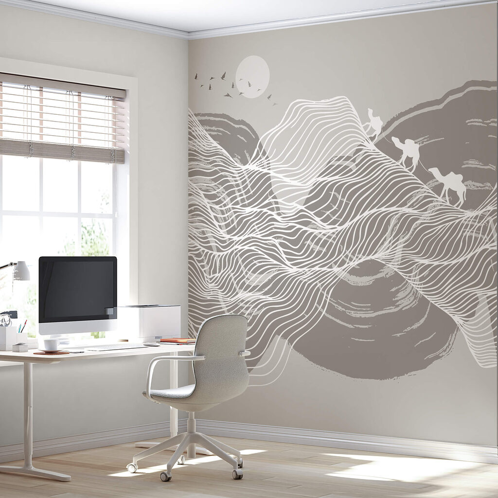 Linhas brancas sobre um fundo cinzento