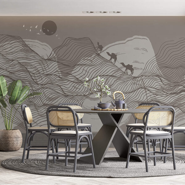 Desenho de uma paisagem desértica Desenho de uma paisagem desértica