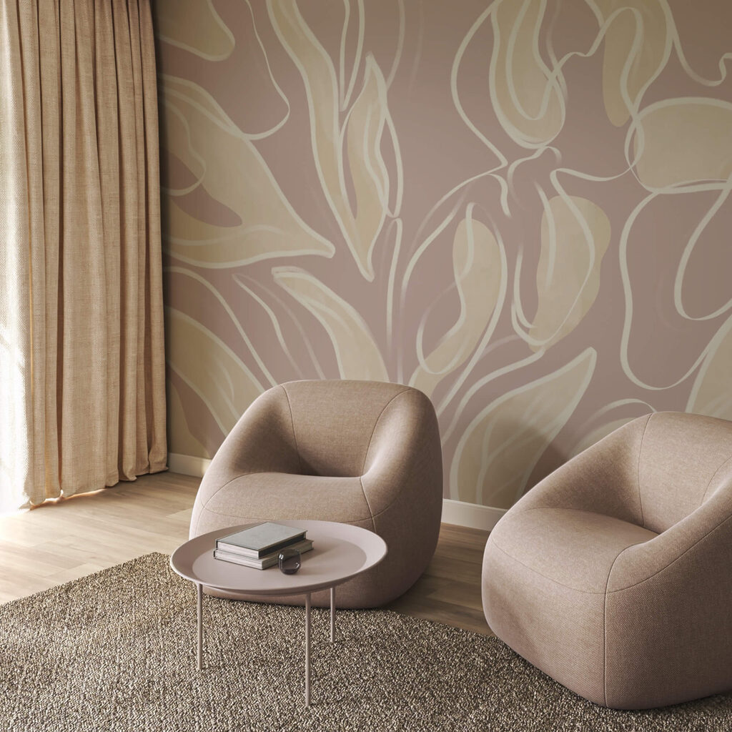 Desenho de padrão de folhas inspirado na natureza