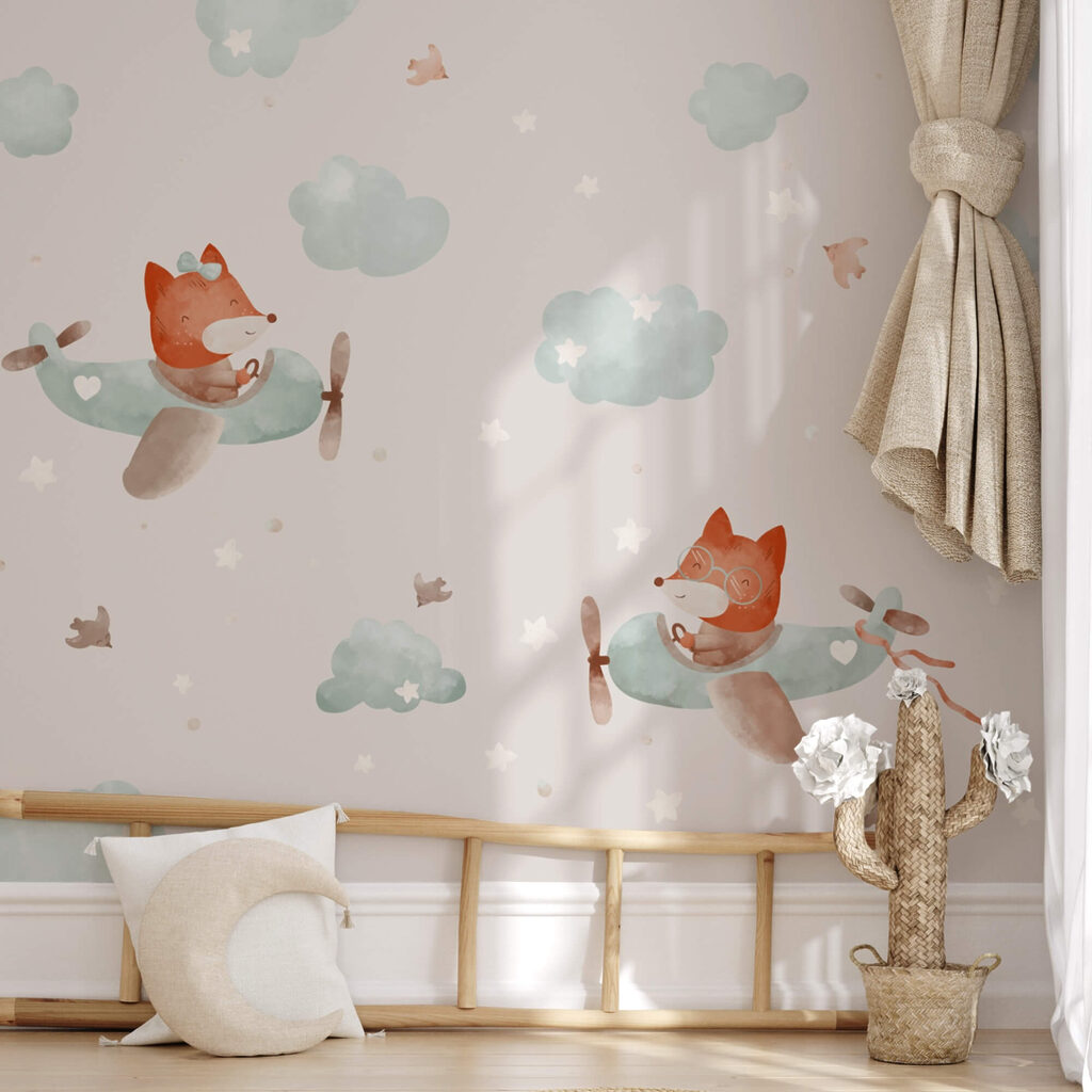 Padrão de raposas a voar em aviões