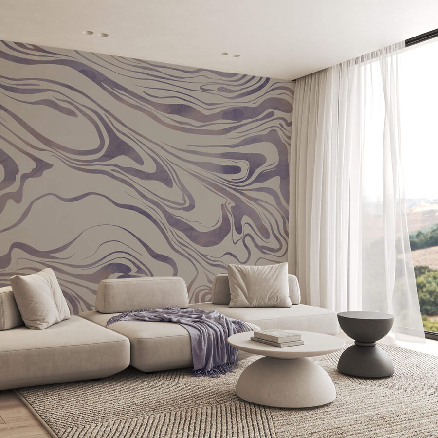 Ondas abstractas sobre um fundo suave
