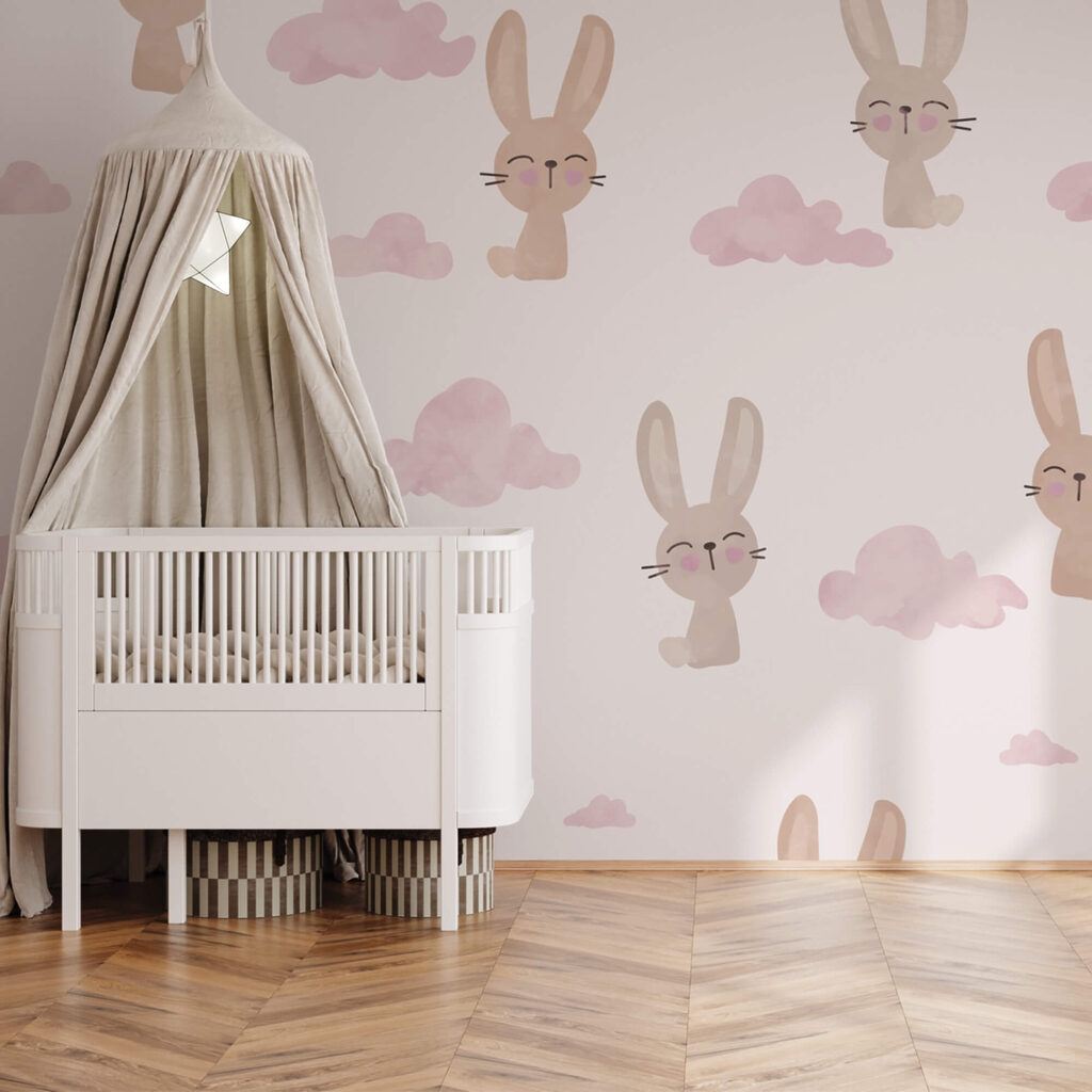 Padrão de coelhos e nuvens Padrão de coelhos e nuvens