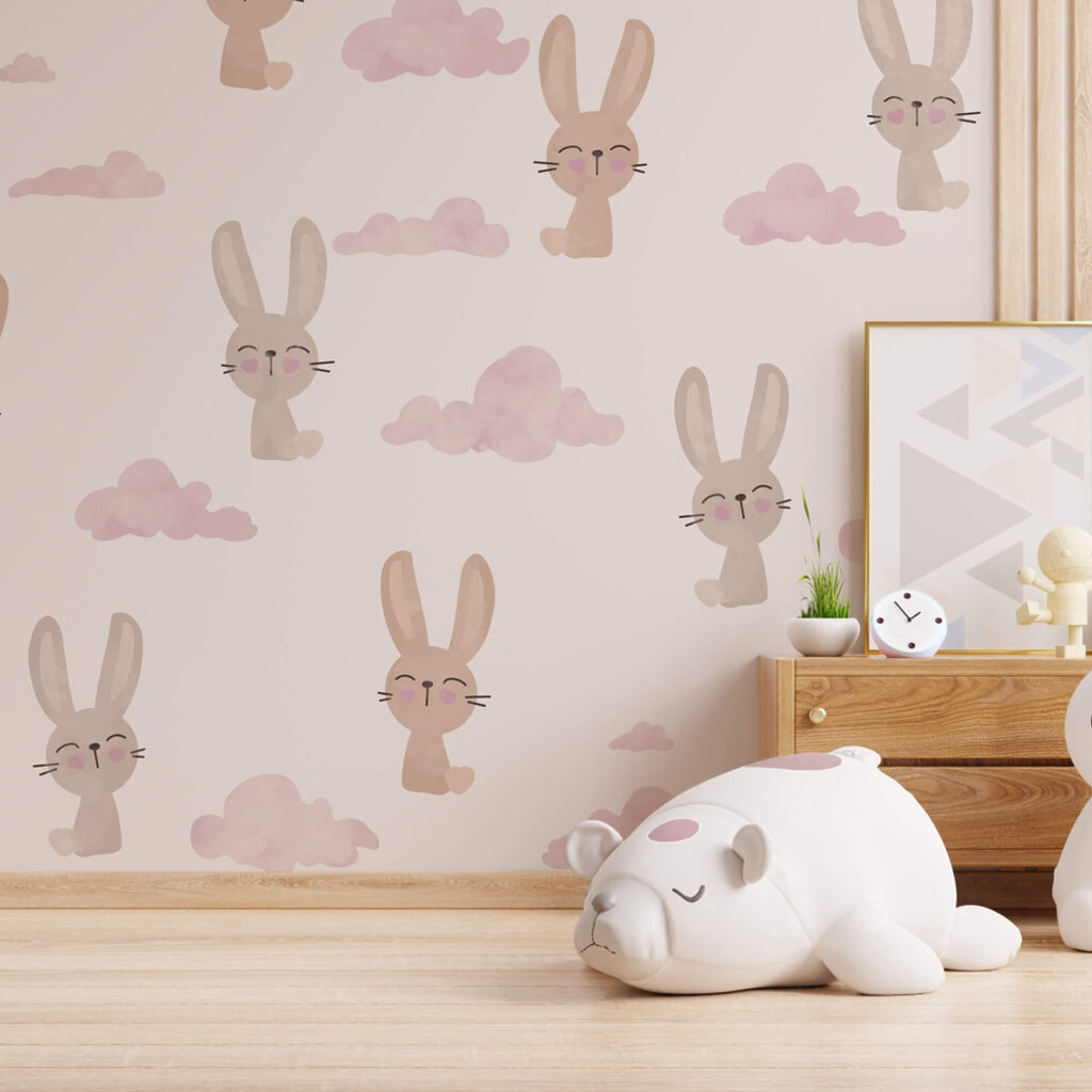 Padrão de coelhos e nuvens