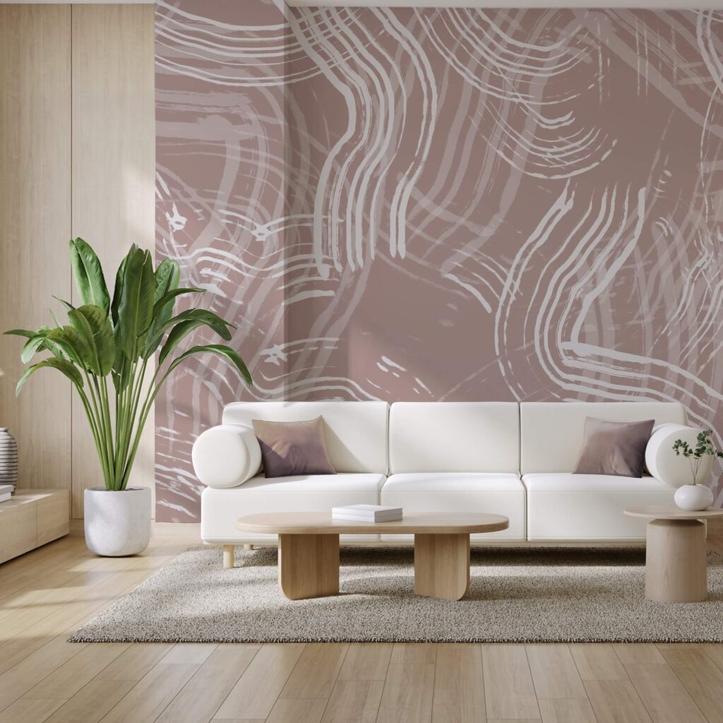 Linhas brancas sobre um fundo cor-de-rosa