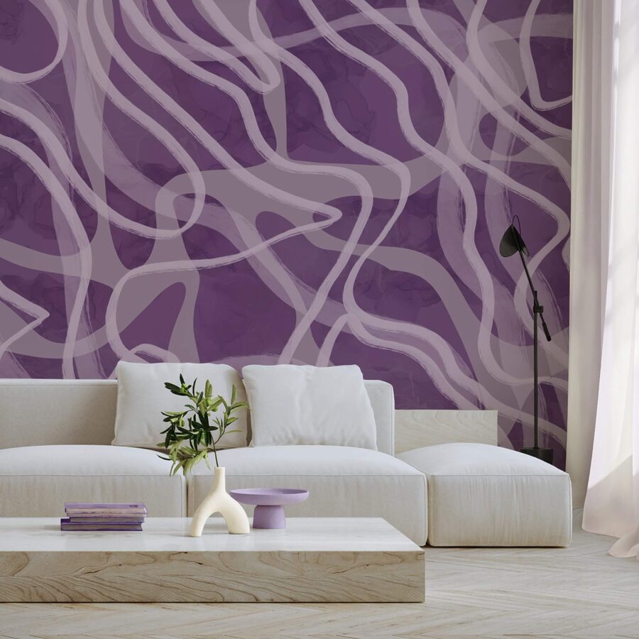 Papel de parede Padrão roxo e branco - Image 2