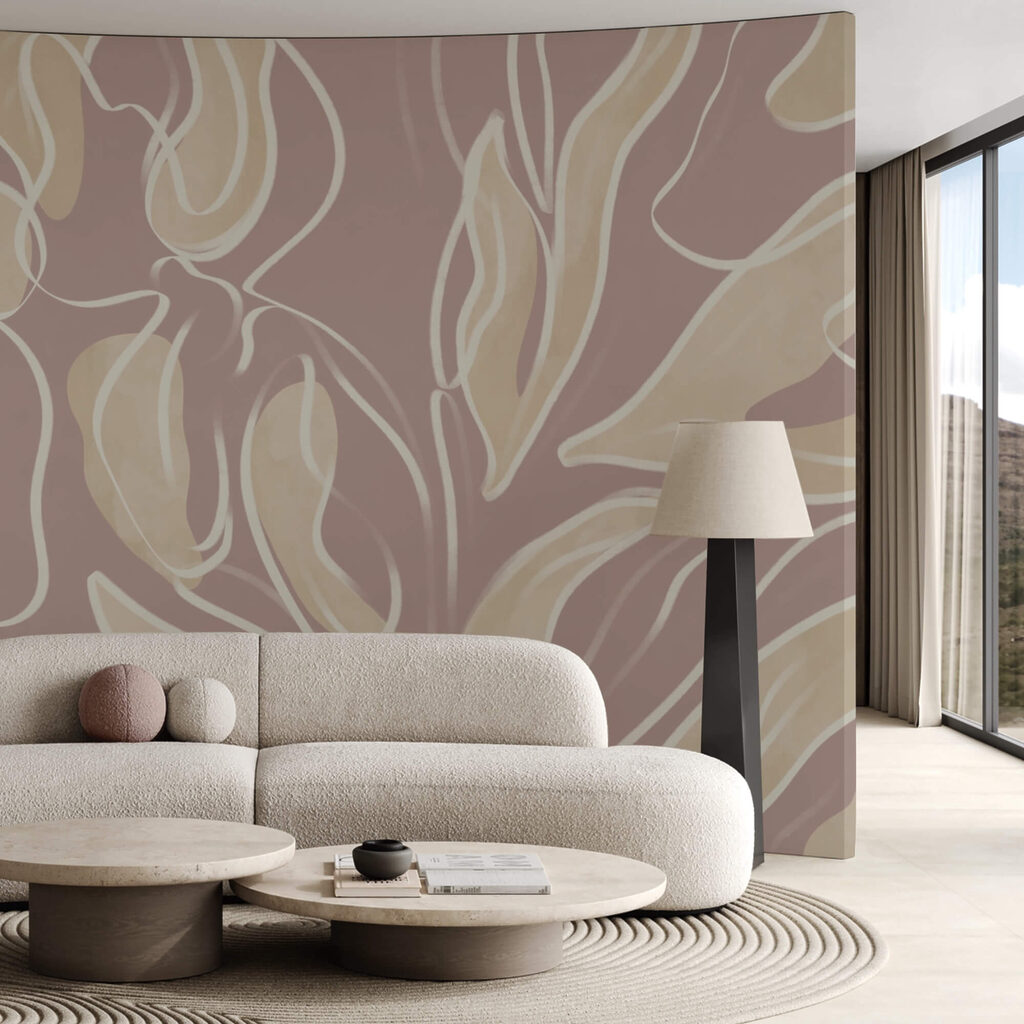 Desenho de padrão de folhas inspirado na natureza