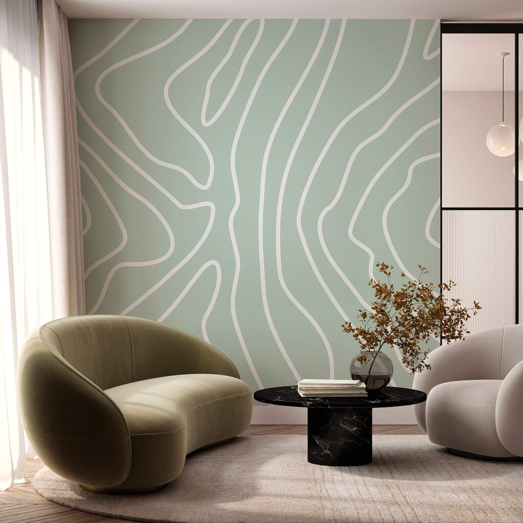 Linhas brancas sobre um fundo verde claro Linhas brancas sobre um fundo verde claro