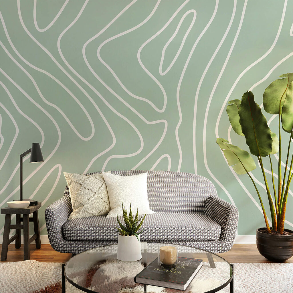 Linhas brancas sobre um fundo verde claro Linhas brancas sobre um fundo verde claro