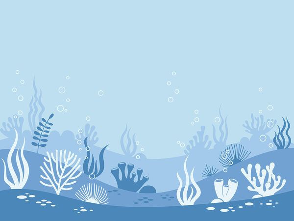 Cena subaquática azul e branca Cena subaquática azul e branca
