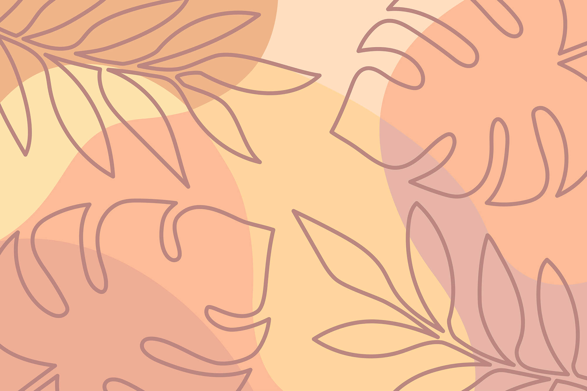 Pattern of leaves on a colorful background Pattern of leaves on a colorful background