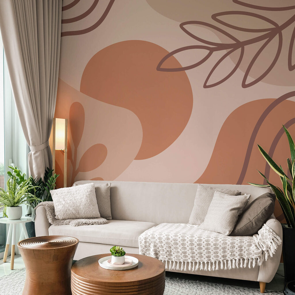 Formas abstractas em tons de terra