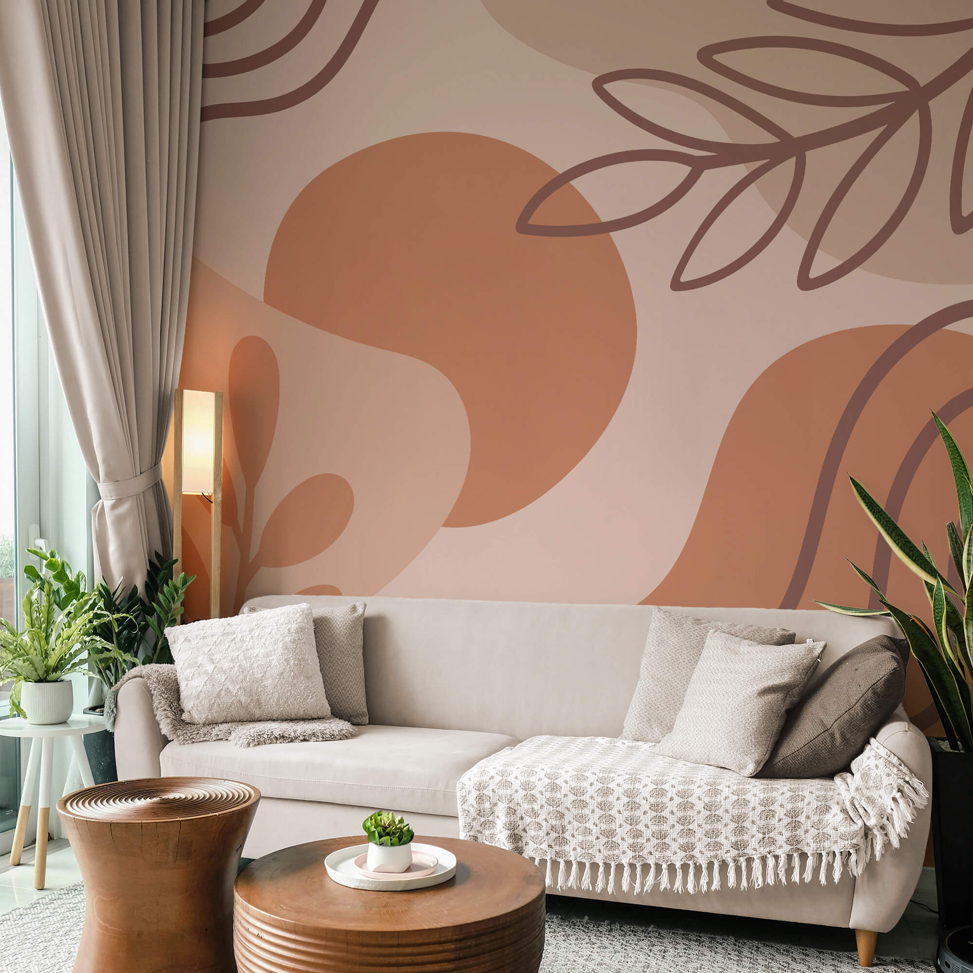 Formas abstractas em tons de terra