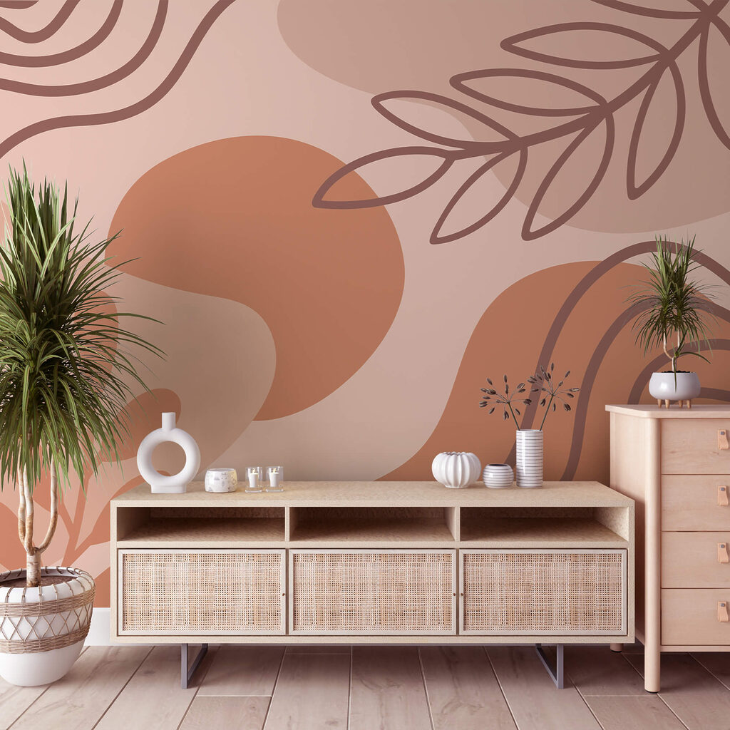 Formas abstractas em tons de terra