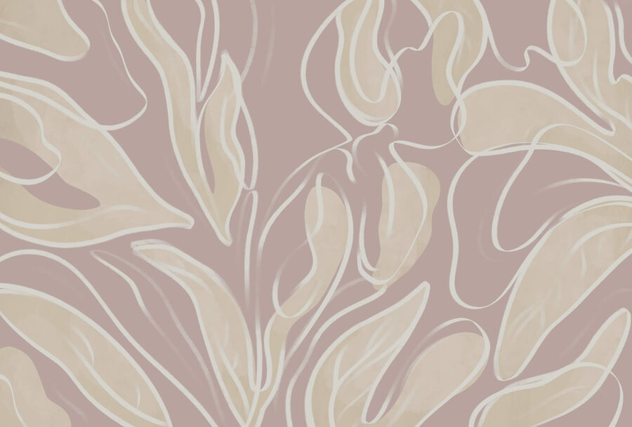 Papel de parede Desenho de padrão de folhas inspirado na natureza. - Image 3