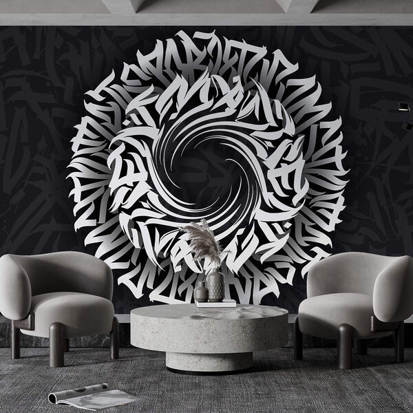 Padrão circular com letras Padrão circular com letras