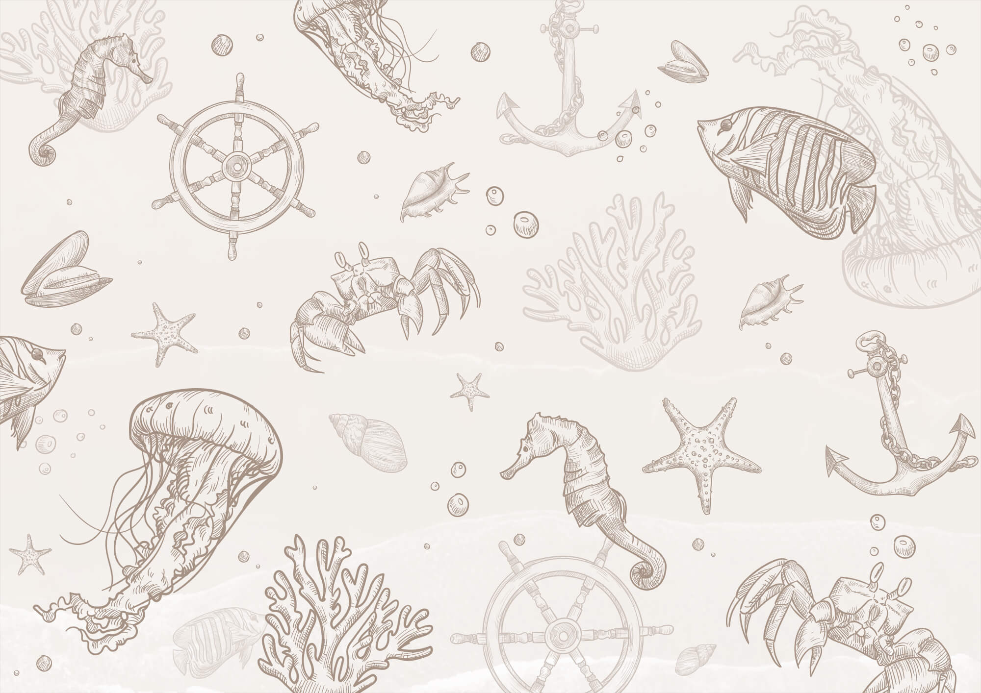 Pattern of sea creatures