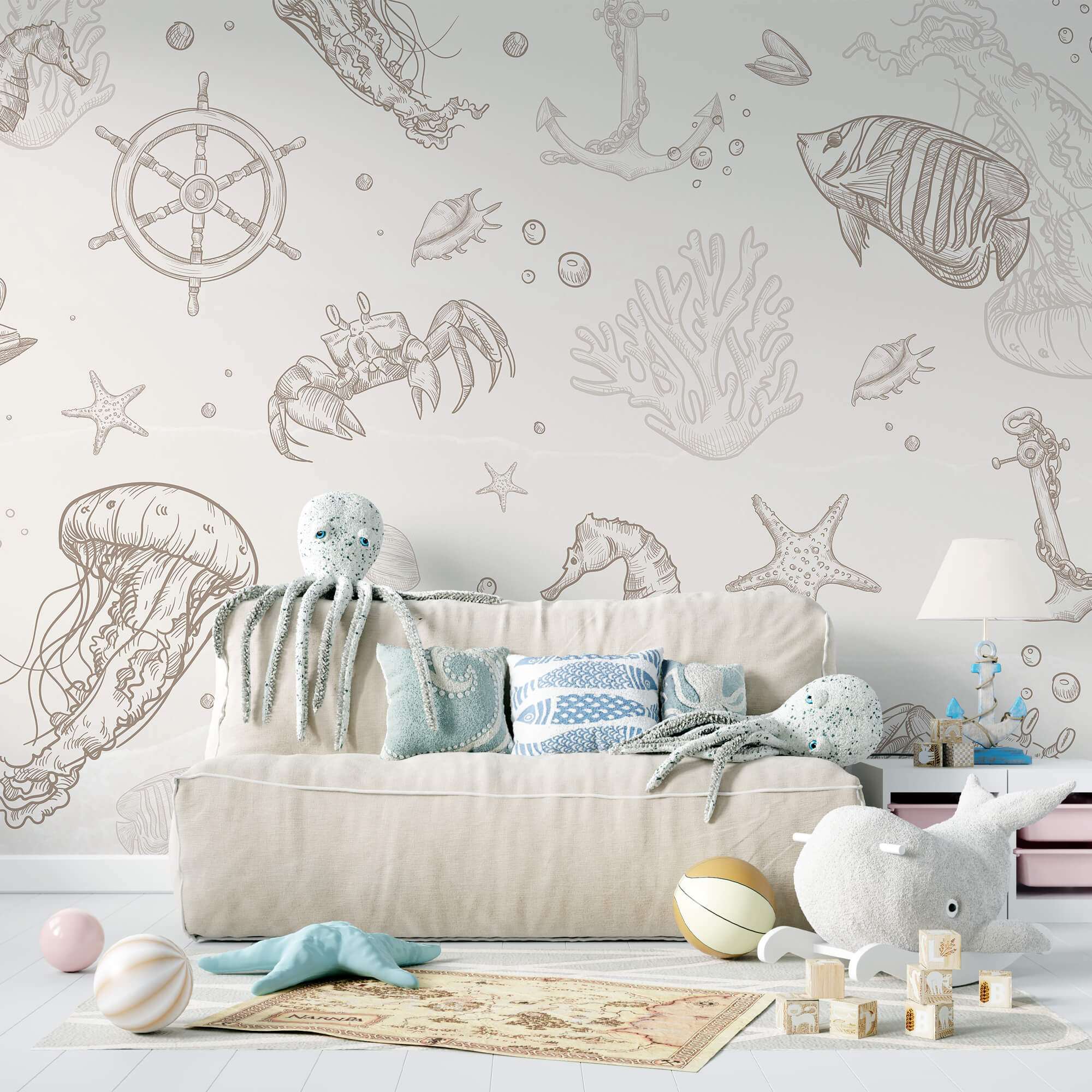 Padrão de criaturas marinhas