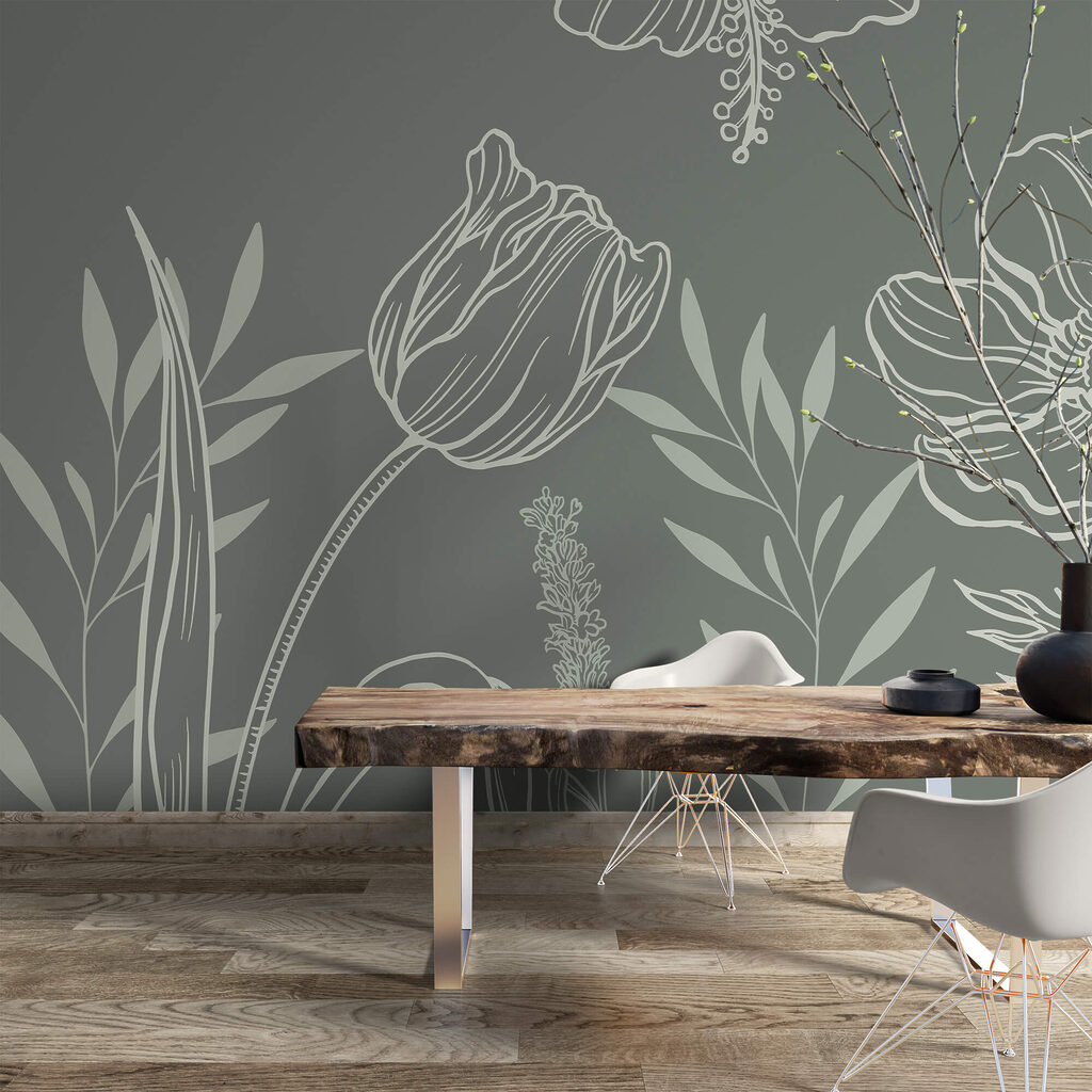 Flores suaves num cenário discreto