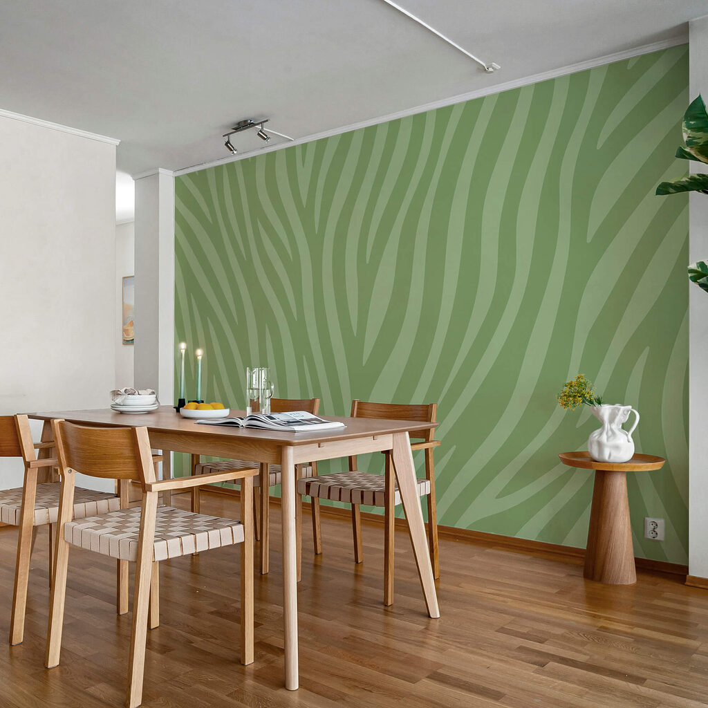 Estampado de zebra verde e branco