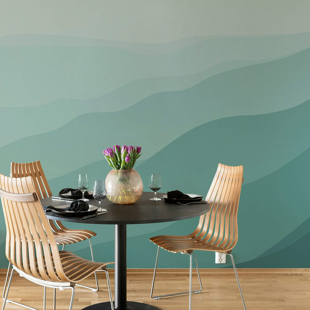 Colinas verdes com céu azul