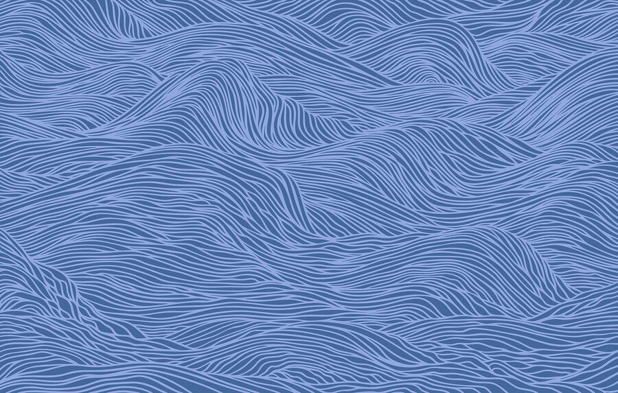 Padrão ondulado azul e branco