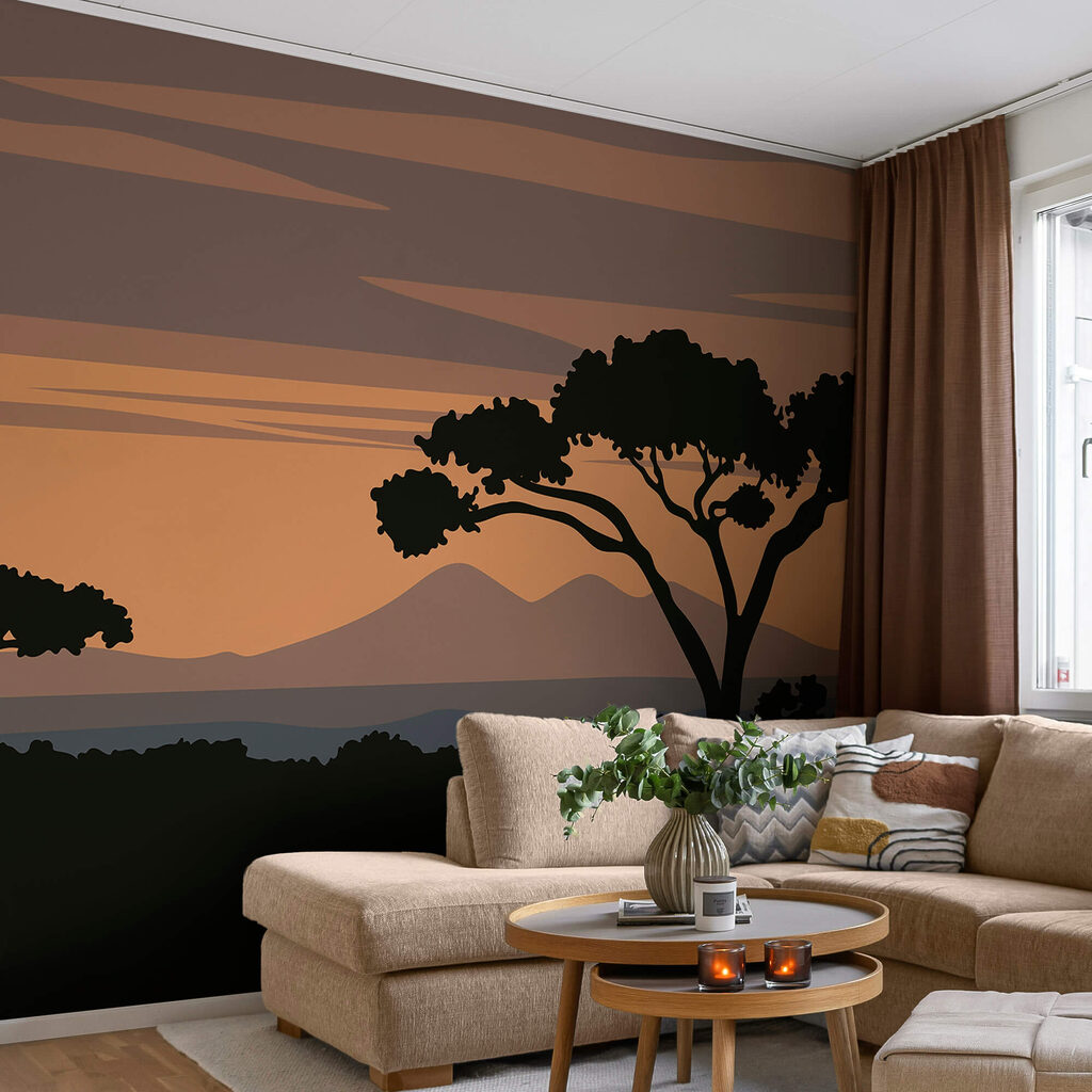 Árvore com montanhas ao fundo