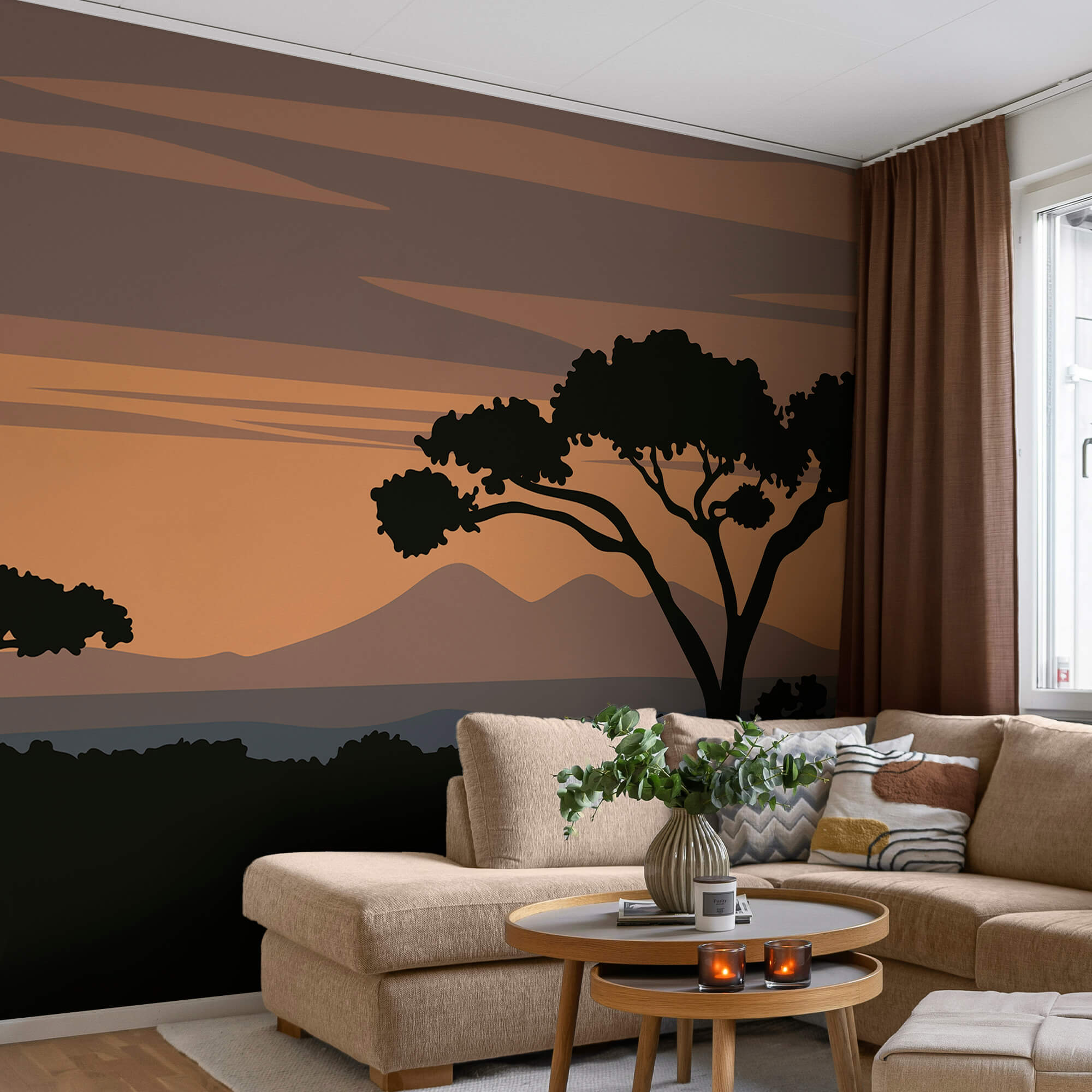 Árvore com montanhas ao fundo