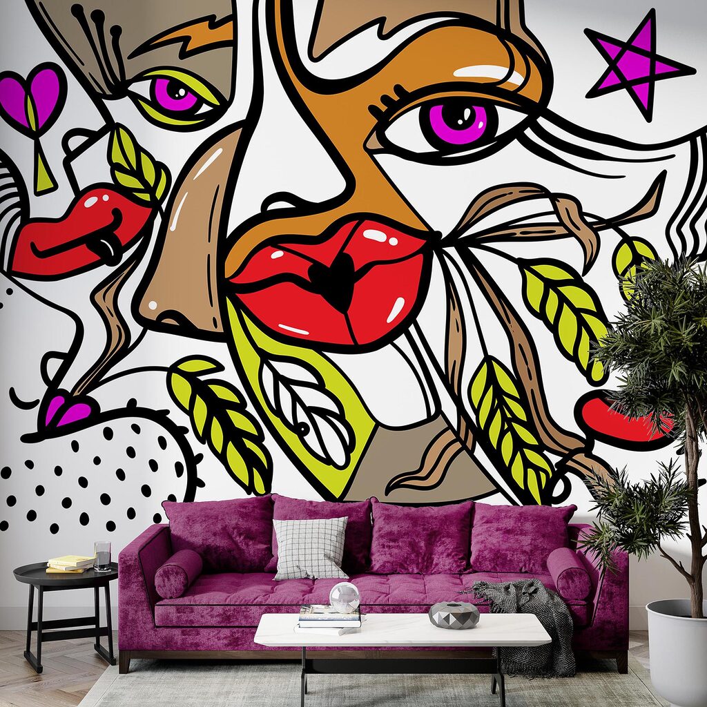 - Rosto vibrante com padrões arrojados - Rosto vibrante com padrões arrojados