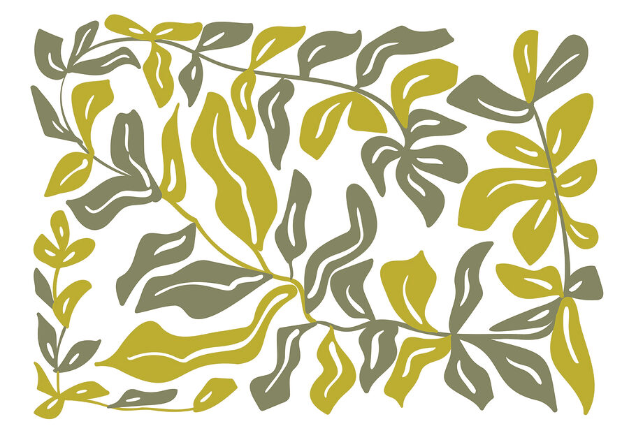 Desenho de folhas e flores