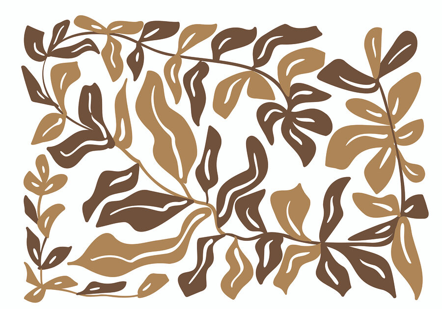 Folhas castanhas e bronzeadas Folhas castanhas e bronzeadas