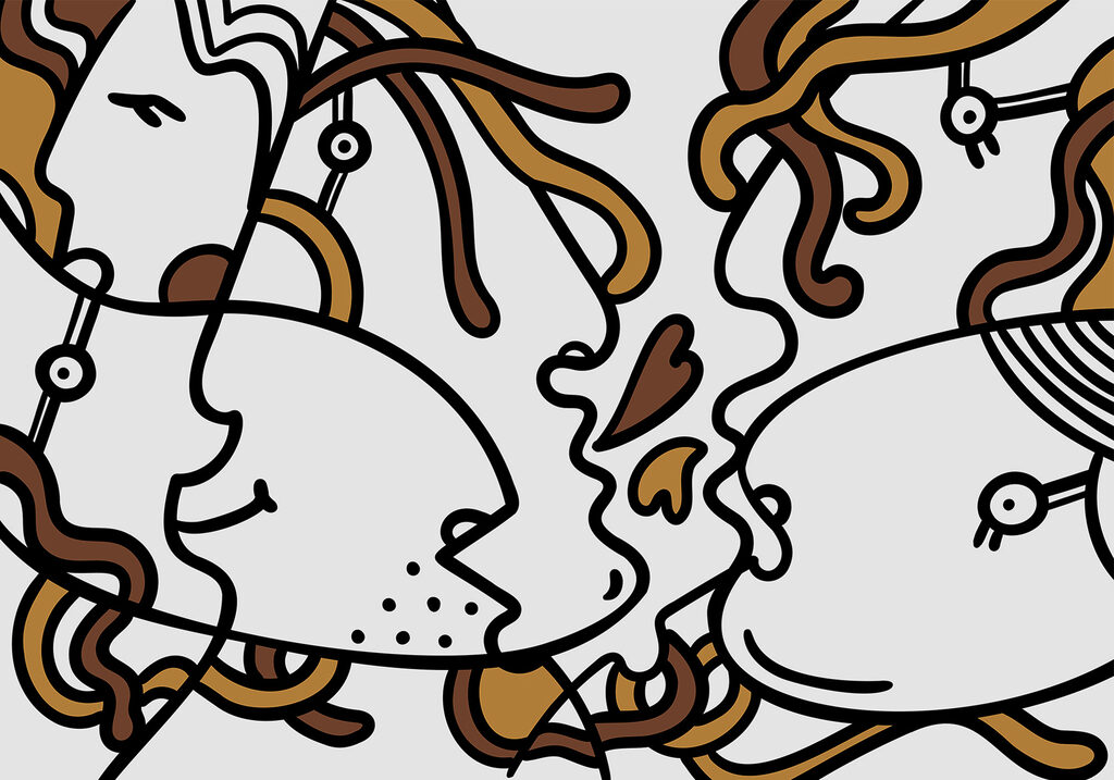 Desenho de um par de pessoas Desenho de um par de pessoas