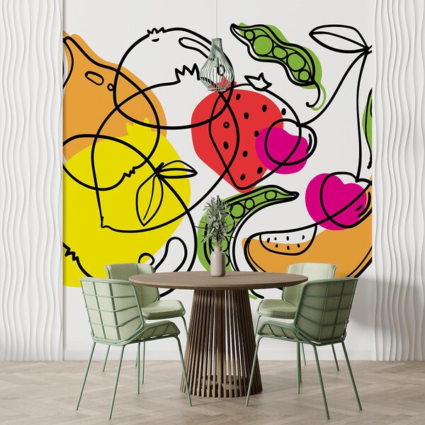 Desenho de diferentes frutas e legumes Desenho de diferentes frutas e legumes