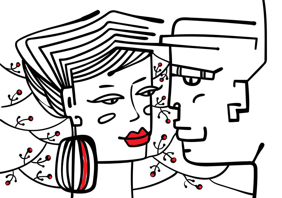 Desenho de um homem e uma mulher