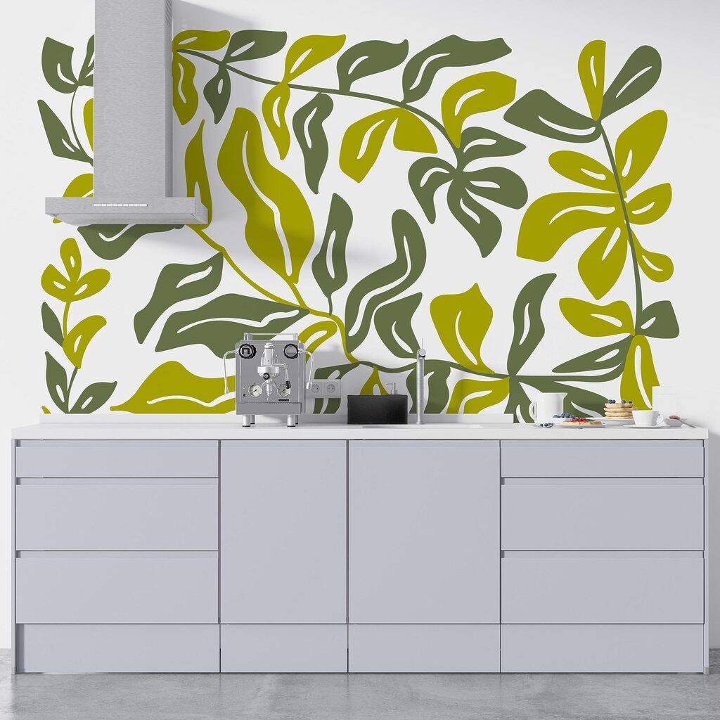 Desenho de folhas e flores