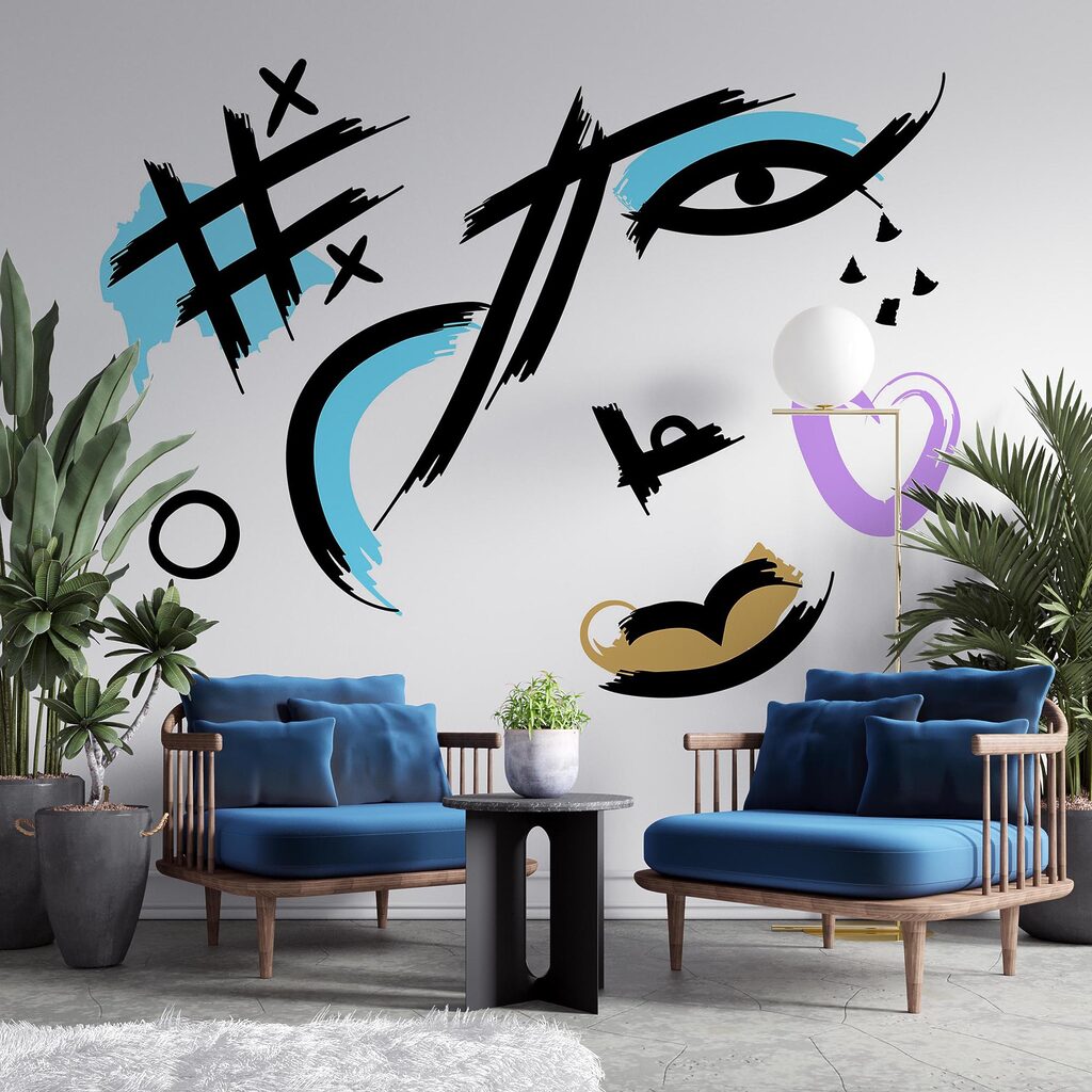 Expressão artística em traços vibrantes