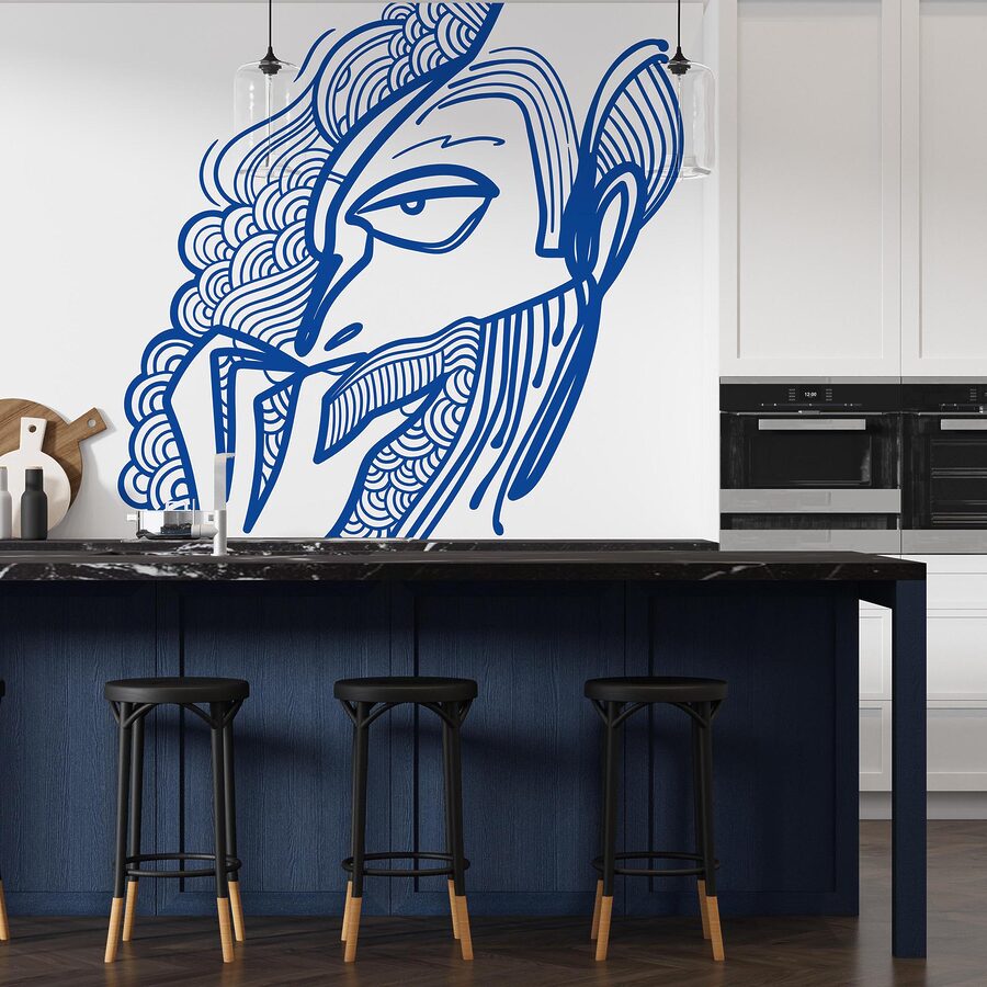 Desenho de um homem com a mão na boca Desenho de um homem com a mão na boca