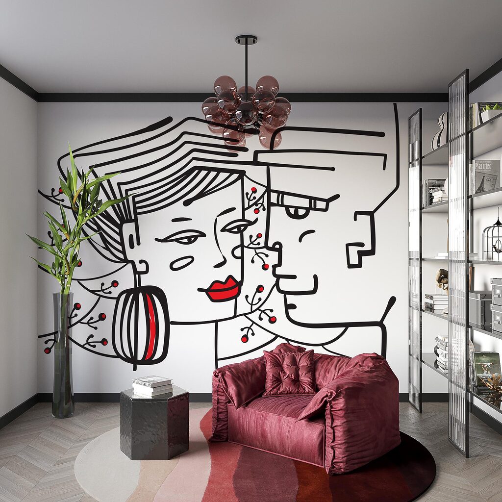 Desenho de um homem e uma mulher