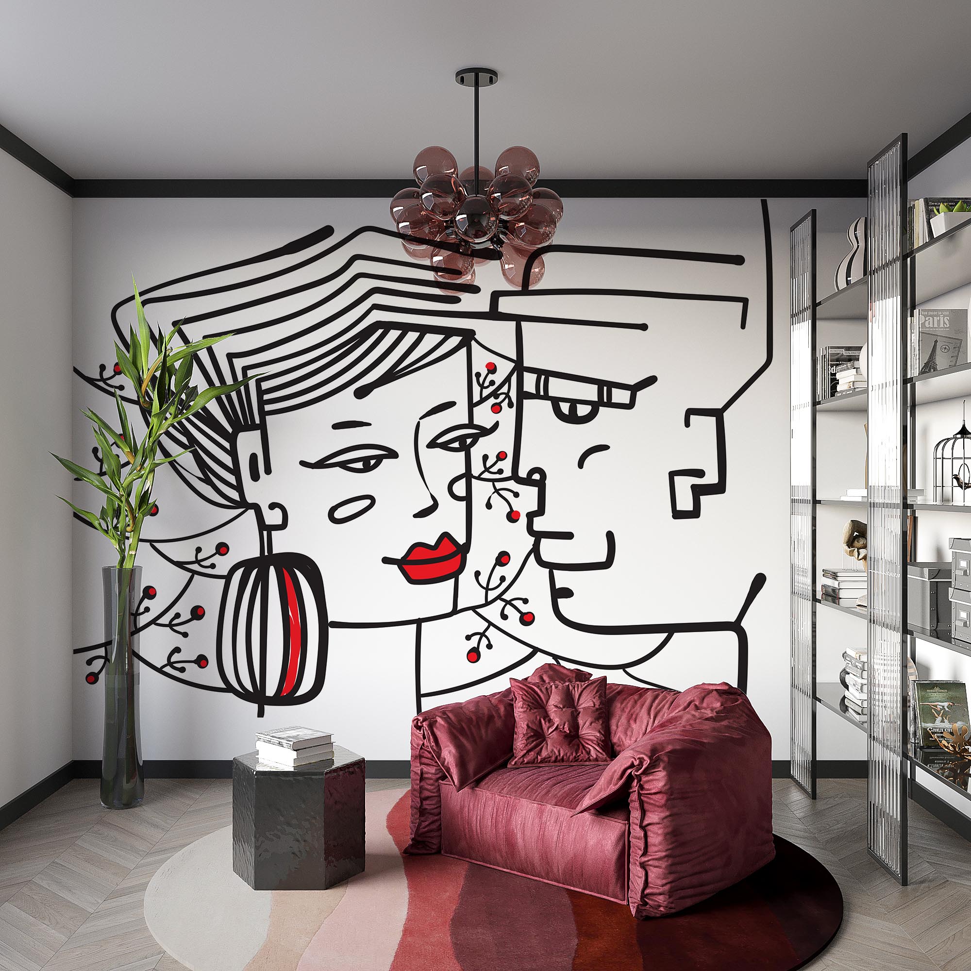 Desenho de um homem e uma mulher