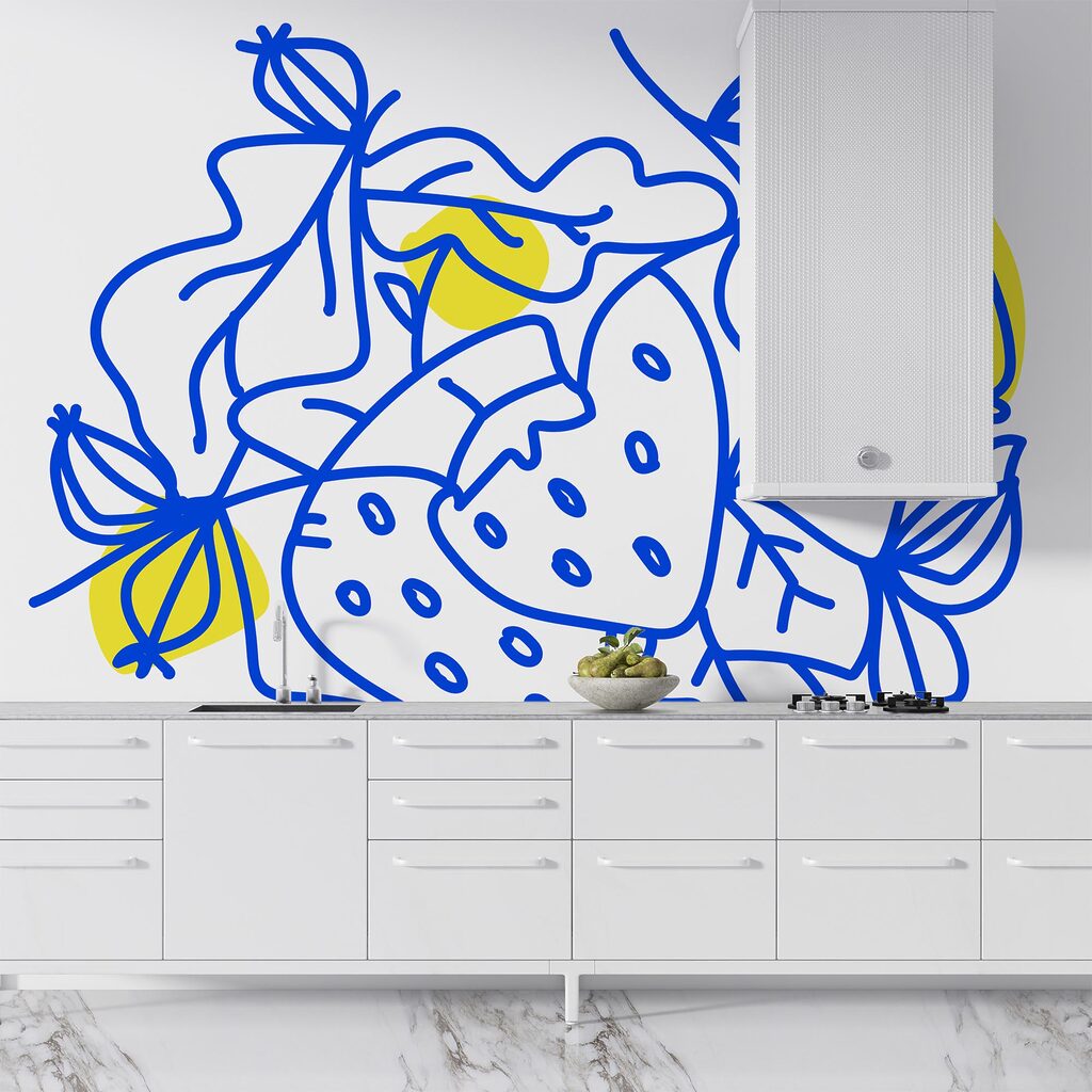 Desenho de frutos e folhas