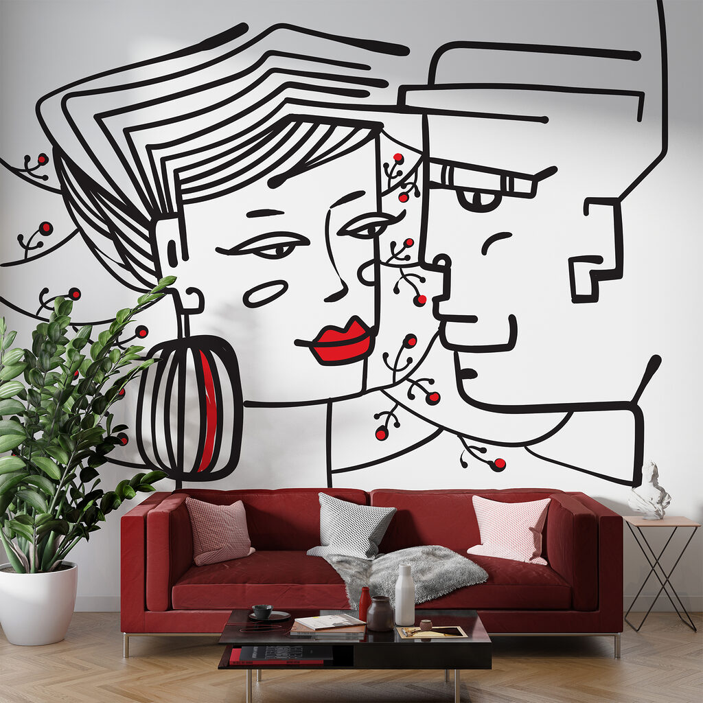 Desenho de um homem e uma mulher