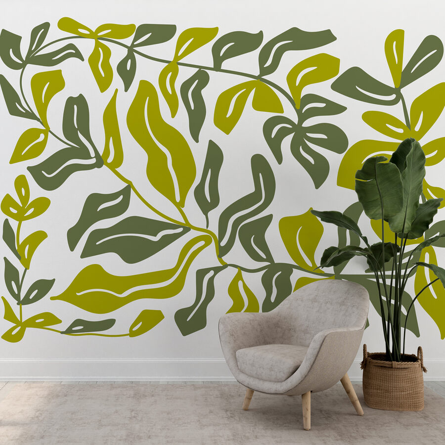 Desenho de folhas e flores