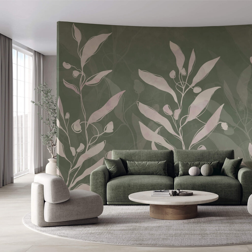 Folhas delicadas sobre um fundo suave