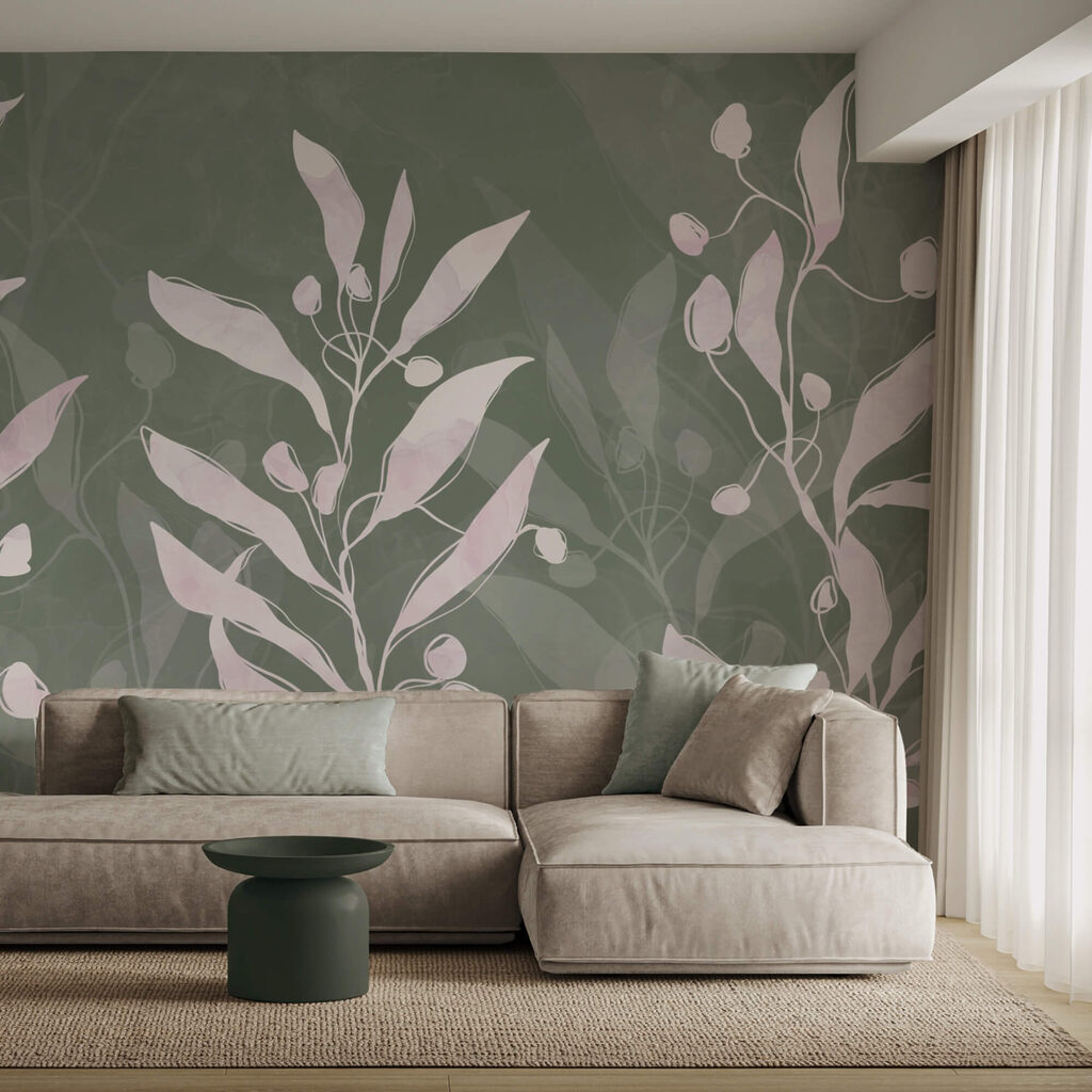 Folhas delicadas sobre um fundo suave