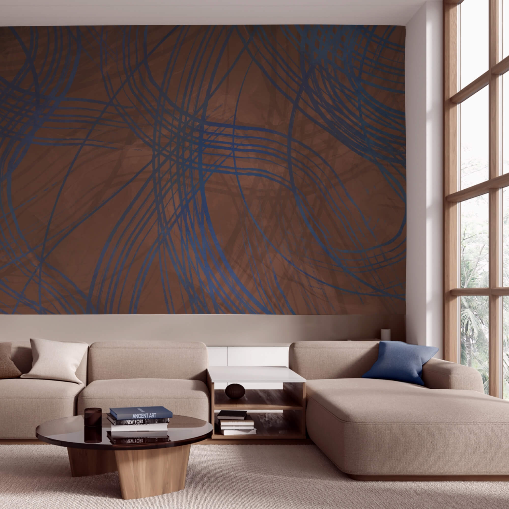 Fundo castanho e azul com linhas Fundo castanho e azul com linhas