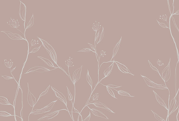Folhas delicadas num fundo pastel suave Folhas delicadas num fundo pastel suave