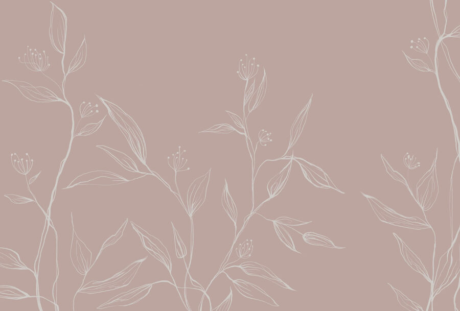 Folhas delicadas num fundo pastel suave