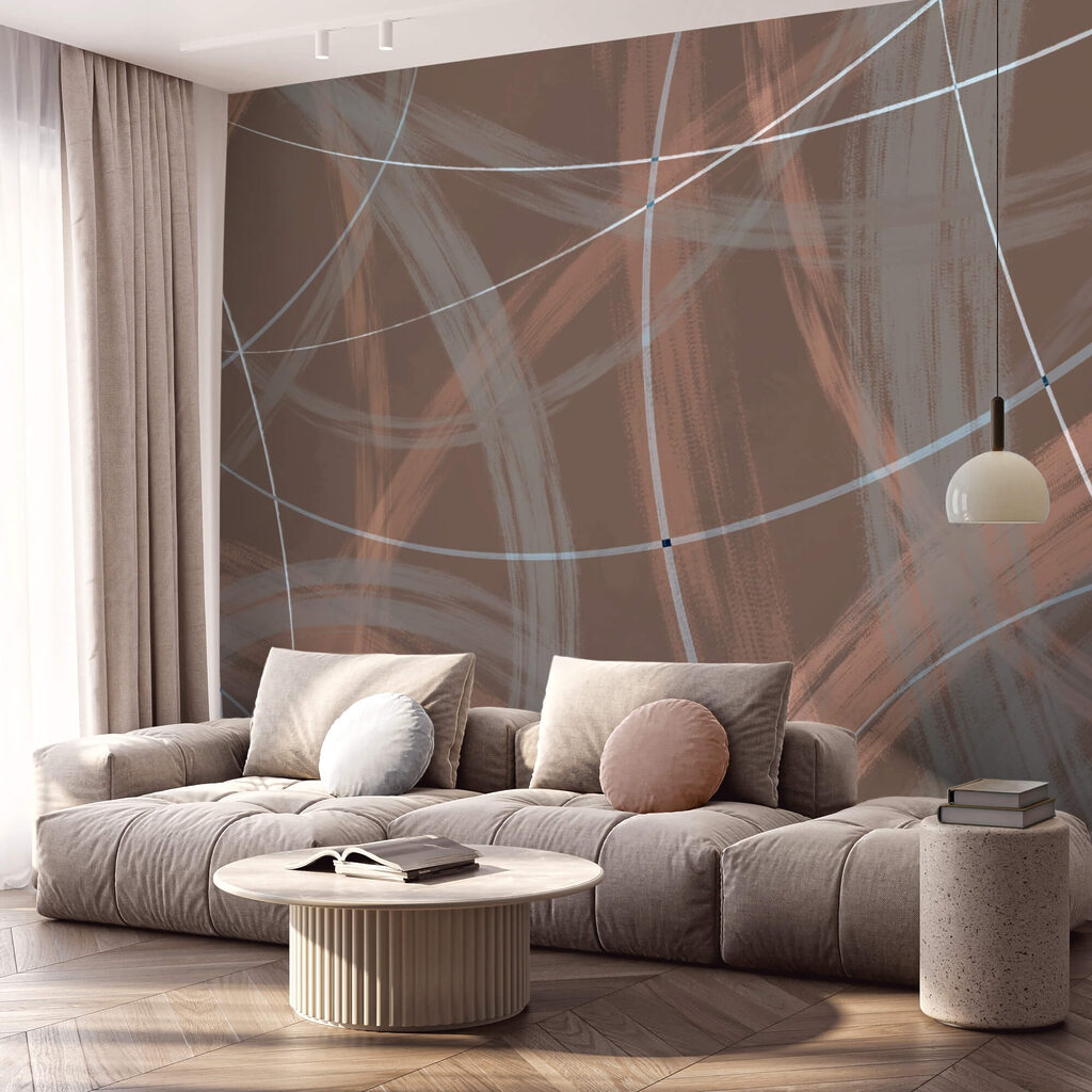 Fundo castanho e branco com linhas e círculos Fundo castanho e branco com linhas e círculos