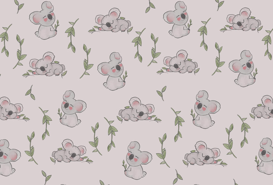 Padrão de koalas e folhas